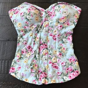 Floral Strapless Corset Top